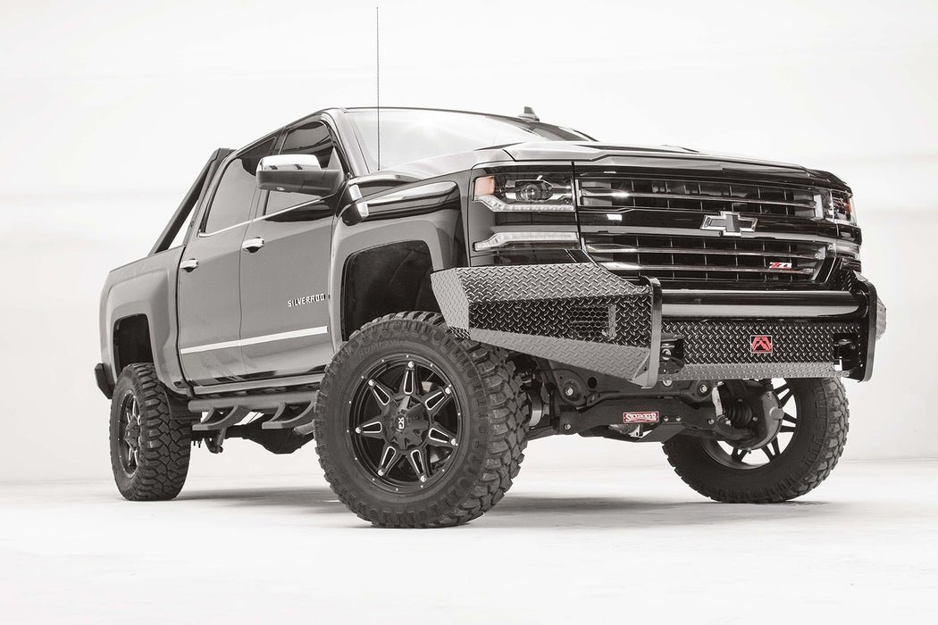 Fab Fours CS16-K3861-1 Black Steel Front Bumper; 2 Stage Black Powder Coated; w/No Guard; - Truck Part Superstore