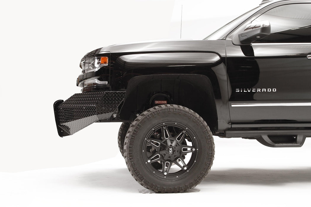 Fab Fours CS16-K3861-1 Black Steel Front Bumper; 2 Stage Black Powder Coated; w/No Guard; - Truck Part Superstore