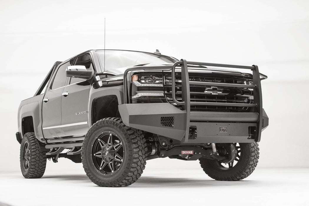 Fab Fours CS16-R3860-1 Elite Front Bumper; 2 Stage Black Powder Coated; w/Full Guard; - Truck Part Superstore