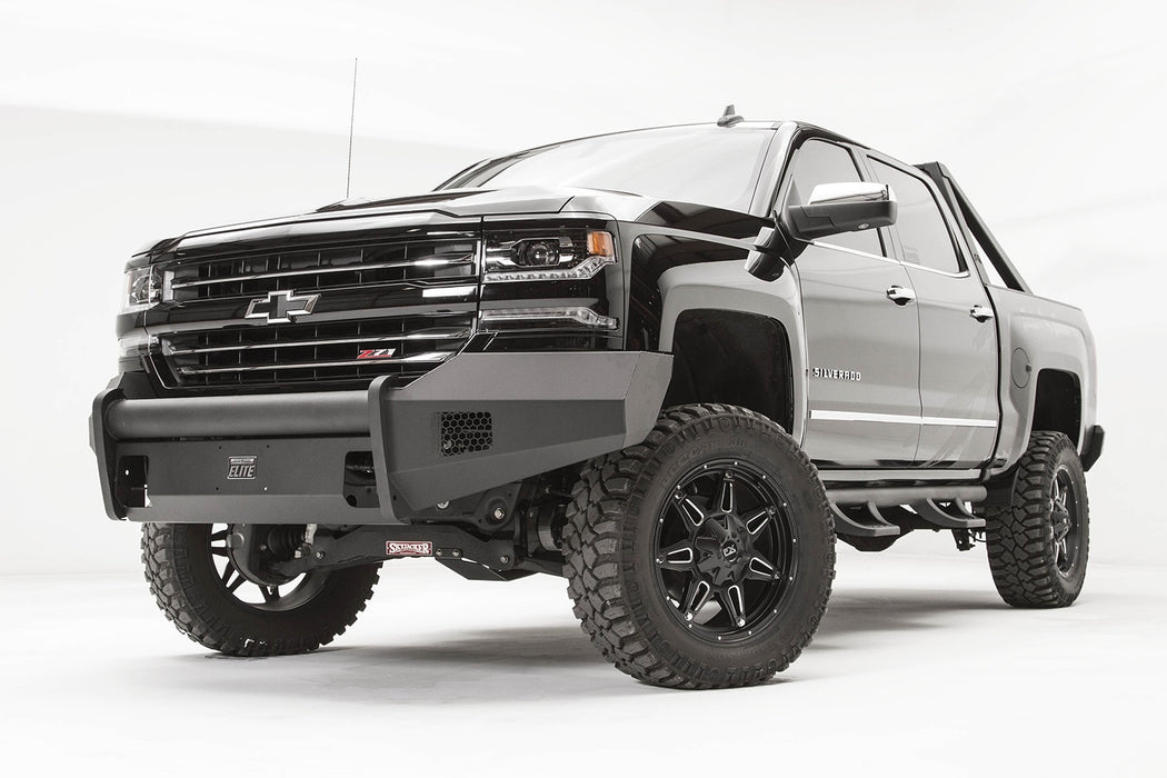 Fab Fours CS16-R3861-1 Elite Front Bumper; 2 Stage Black Powder Coated; w/No Guard; - Truck Part Superstore