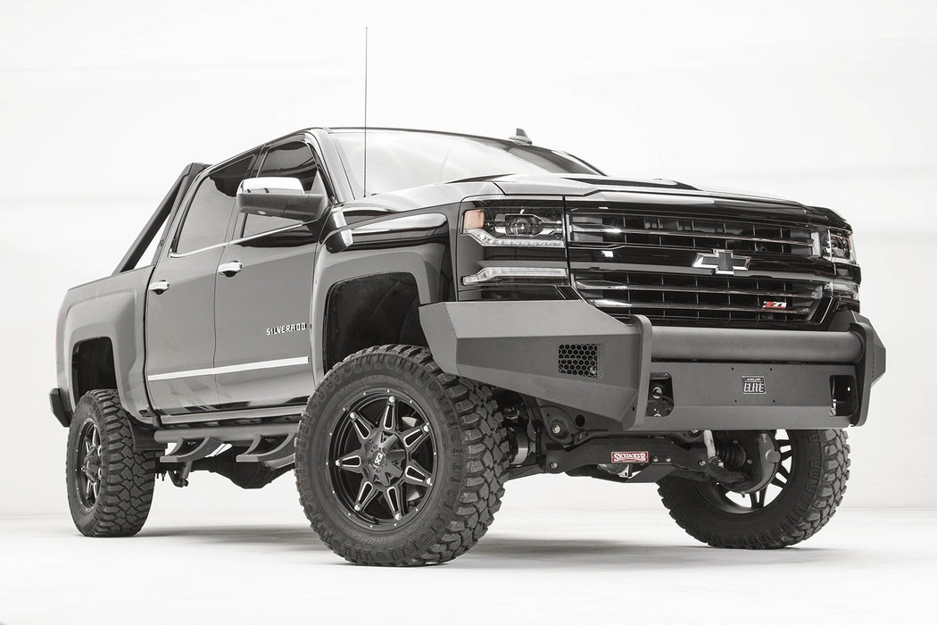 Fab Fours CS16-R3861-1 Elite Front Bumper; 2 Stage Black Powder Coated; w/No Guard; - Truck Part Superstore