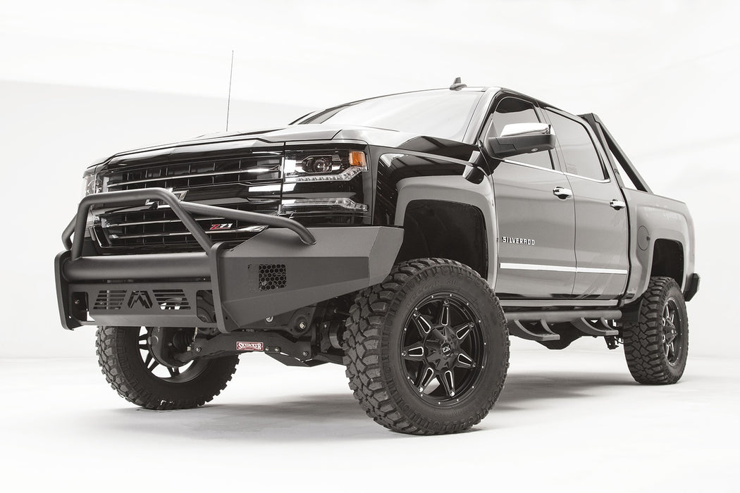 Fab Fours CS16-R3862-1 Elite Front Bumper; 2 Stage Black Powder Coated; w/Pre-Runner Guard; - Truck Part Superstore
