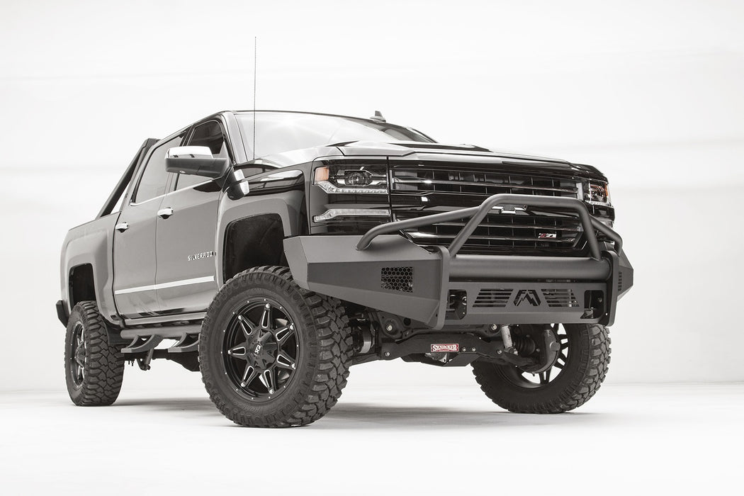 Fab Fours CS16-R3862-1 Elite Front Bumper; 2 Stage Black Powder Coated; w/Pre-Runner Guard; - Truck Part Superstore