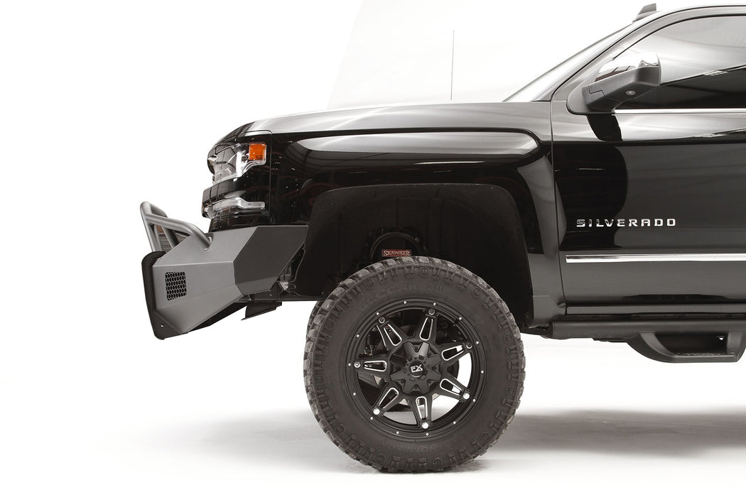 Fab Fours CS16-R3862-1 Elite Front Bumper; 2 Stage Black Powder Coated; w/Pre-Runner Guard; - Truck Part Superstore