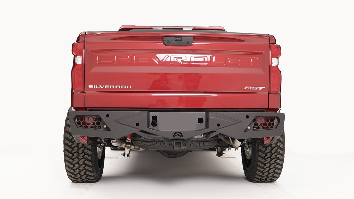 Fab Fours CS19-E4051-1 Vengeance Rear Bumper; 2 Stage Black Powder Coated; w/Sensors; - Truck Part Superstore