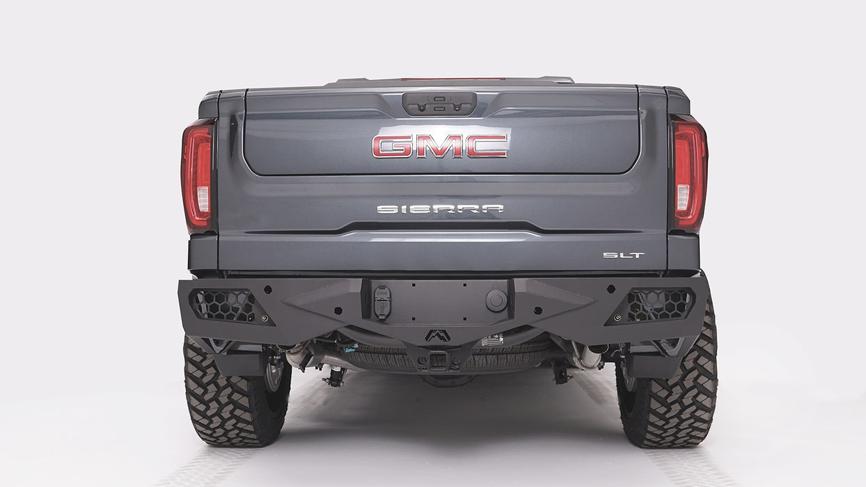 Fab Fours CS19-E4051-B Vengeance Rear Bumper; Uncoated/Paintable; w/Sensors; - Truck Part Superstore