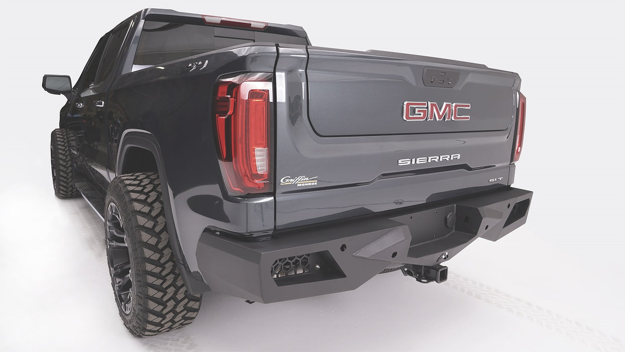 Fab Fours CS19-E4051-B Vengeance Rear Bumper; Uncoated/Paintable; w/Sensors; - Truck Part Superstore