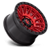 Fuel 1PC D83417907550 D834 17X9 5X5.0 C-RED-BLK-RG 1MM - Truck Part Superstore