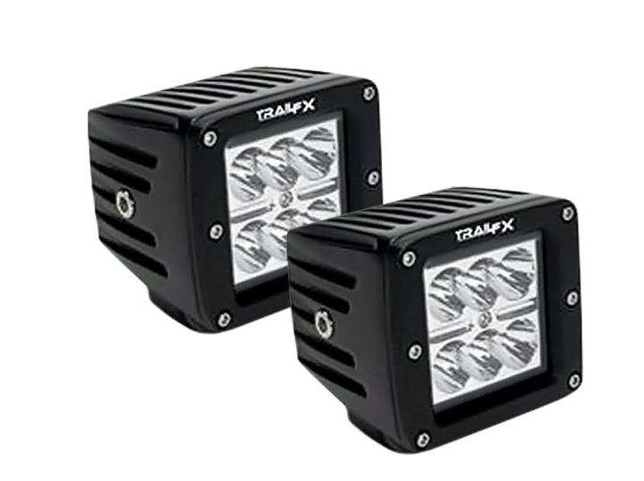TrailFX 2123131P 3 In Cube 18W 1.38A At 12V 8 Deg Spot Beam 1045 Effect Lumen Clr Lens Black Alum - Truck Part Superstore