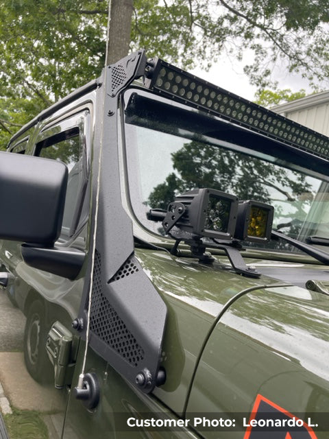 Go Rhino 730230T XE Windshield Cowl Light Mounts for Jeep JL/JT - Fits Dual 3x3 Cubes - Truck Part Superstore