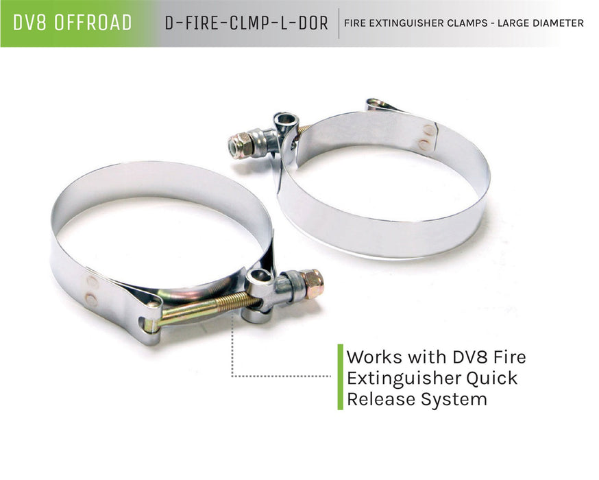 DV8 Offroad D-FIRE-CLMP-L-DOR Fire Extinguisher Mount Clamps Large DV8 Offroad - Truck Part Superstore