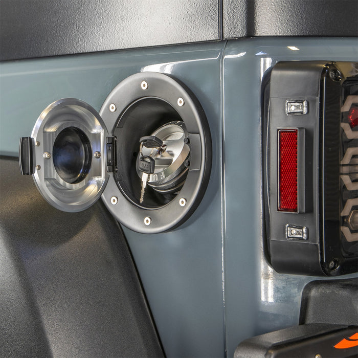 DV8 Offroad D-JP-190004-BLK 2007-18 Jeep JK Black Fuel Door Assembly 4 Door DV8 Offroad - Truck Part Superstore