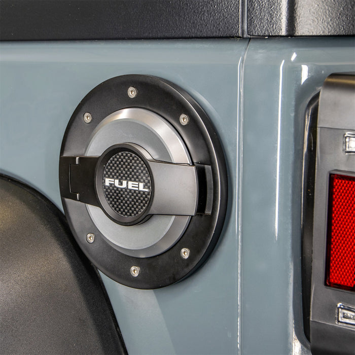DV8 Offroad D-JP-190004-BLK 2007-18 Jeep JK Black Fuel Door Assembly 4 Door DV8 Offroad - Truck Part Superstore