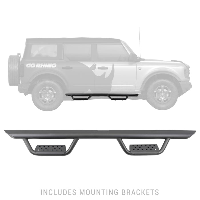 Go Rhino D24129T Dominator Xtreme D2 Side Steps with Rocker Panel Mounting Bracket Kit - Truck Part Superstore