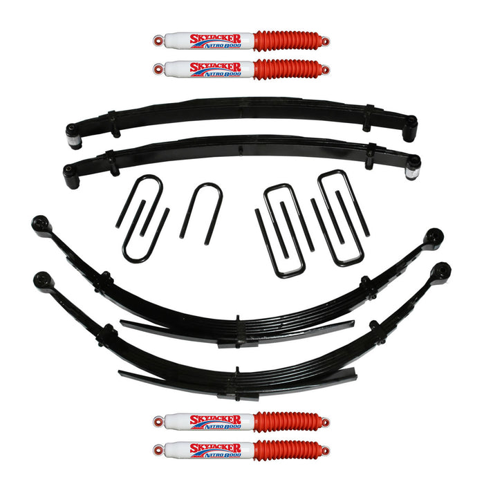 Skyjacker D400CDKS4-N Suspension Lift Kit w/Shock Nitro Shocks 4 Inch Lift 89-91 Dodge W250/W350 Incl. Front/Rear Leaf Springs Front/Rear U Bolt Kits Front Bushing Kit 4 Shocks Skyjacker - Truck Part Superstore