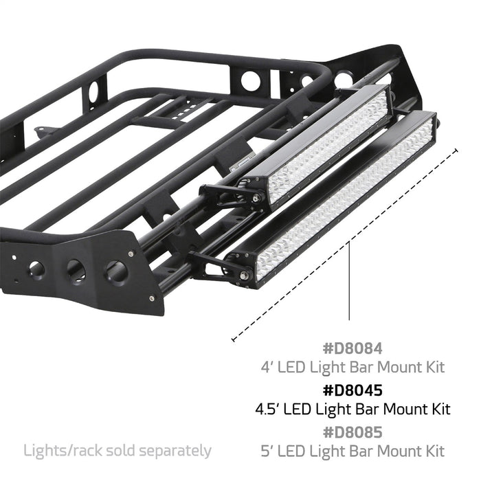 Smittybilt D8045 4.5 Foot Light Bar Mount Kit For Defender Roof Rack 4 Light Tabs Black Smittybilt - Truck Part Superstore