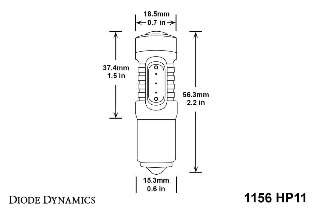 Diode Dynamics DD0001P 1156 LED Bulb HP11 LED Amber Pair Diode Dynamics - Truck Part Superstore