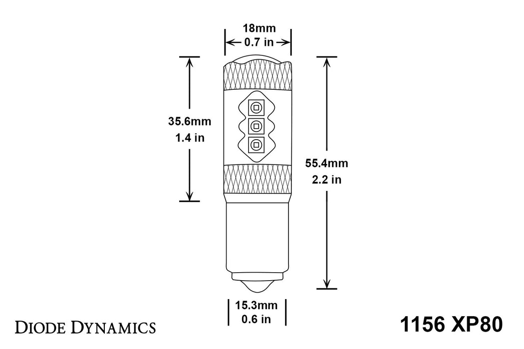 Diode Dynamics DD0008S 1156 XP80 LED Bulb Red Single Diode Dynamics - Truck Part Superstore