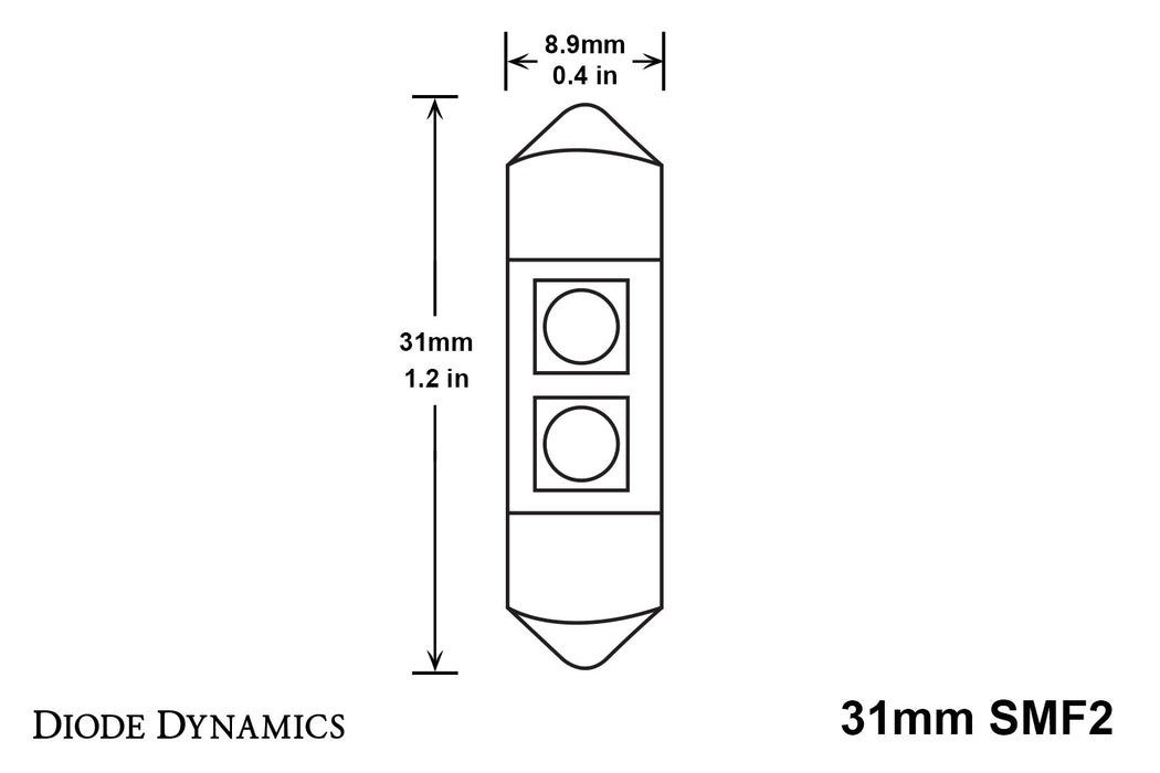 Diode Dynamics DD0068S 31mm SMF2 LED Bulb Green Single Diode Dynamics - Truck Part Superstore