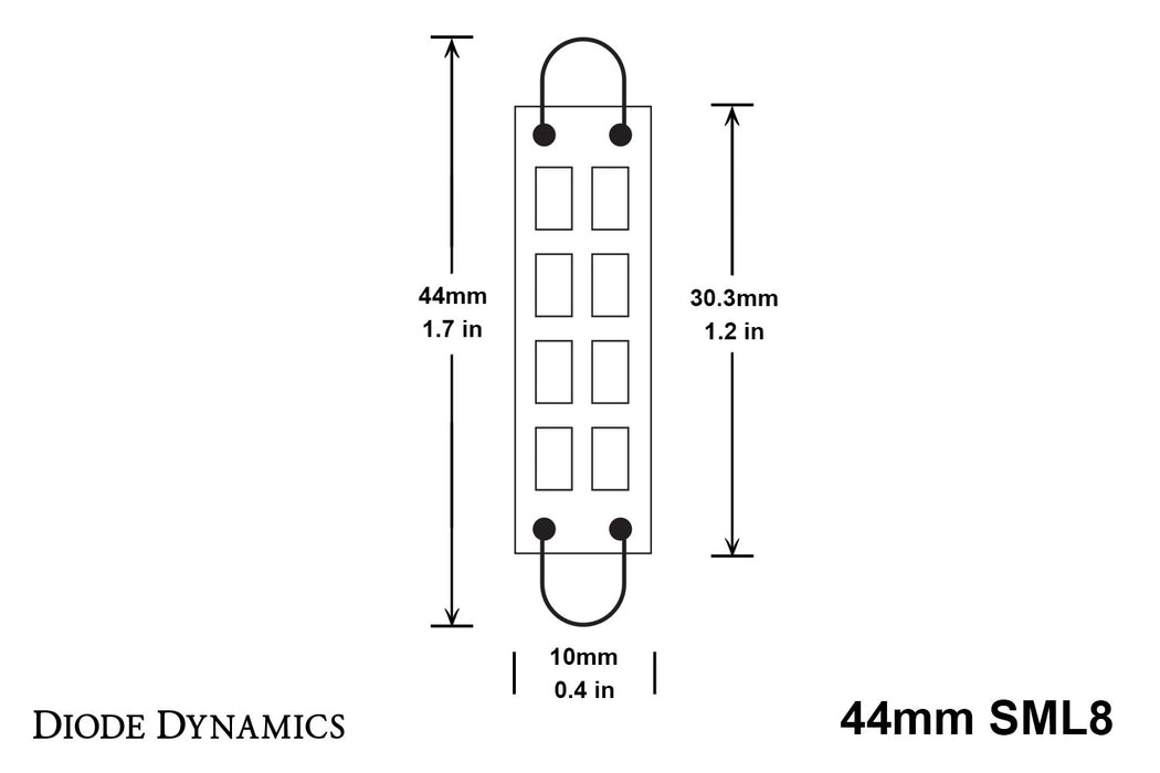 Diode Dynamics DD0101P 44mm SML8 LED Bulb Red Pair Diode Dynamics - Truck Part Superstore