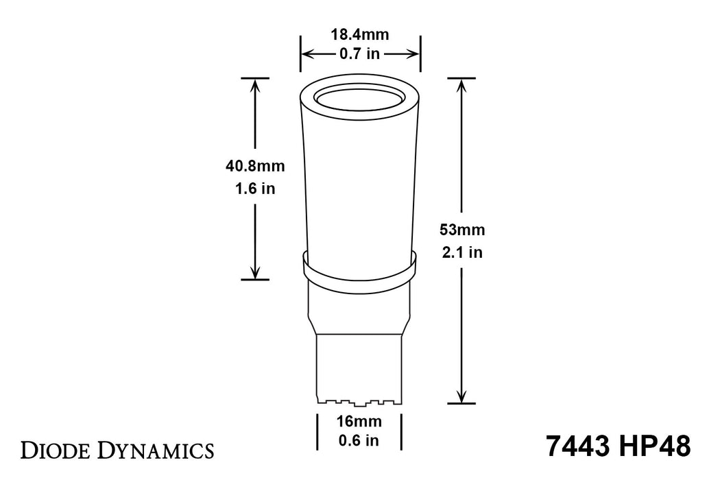 Diode Dynamics DD0111S 7443 LED Bulb HP48 LED Amber Single Diode Dynamics - Truck Part Superstore