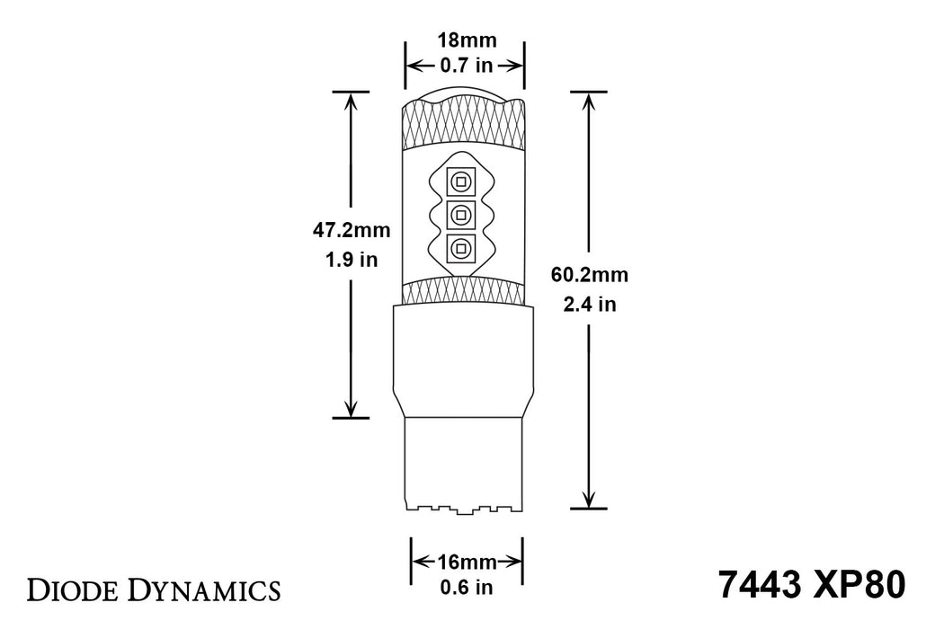 Diode Dynamics DD0115P 7443 LED Bulb XP80 LED Red Pair Diode Dynamics - Truck Part Superstore
