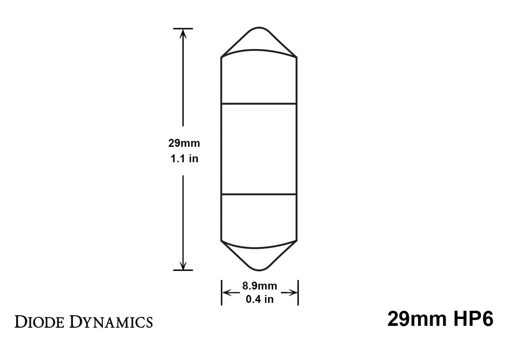 Diode Dynamics DD0289S 29mm HP6 LED Bulb Blue Single Diode Dynamics - Truck Part Superstore