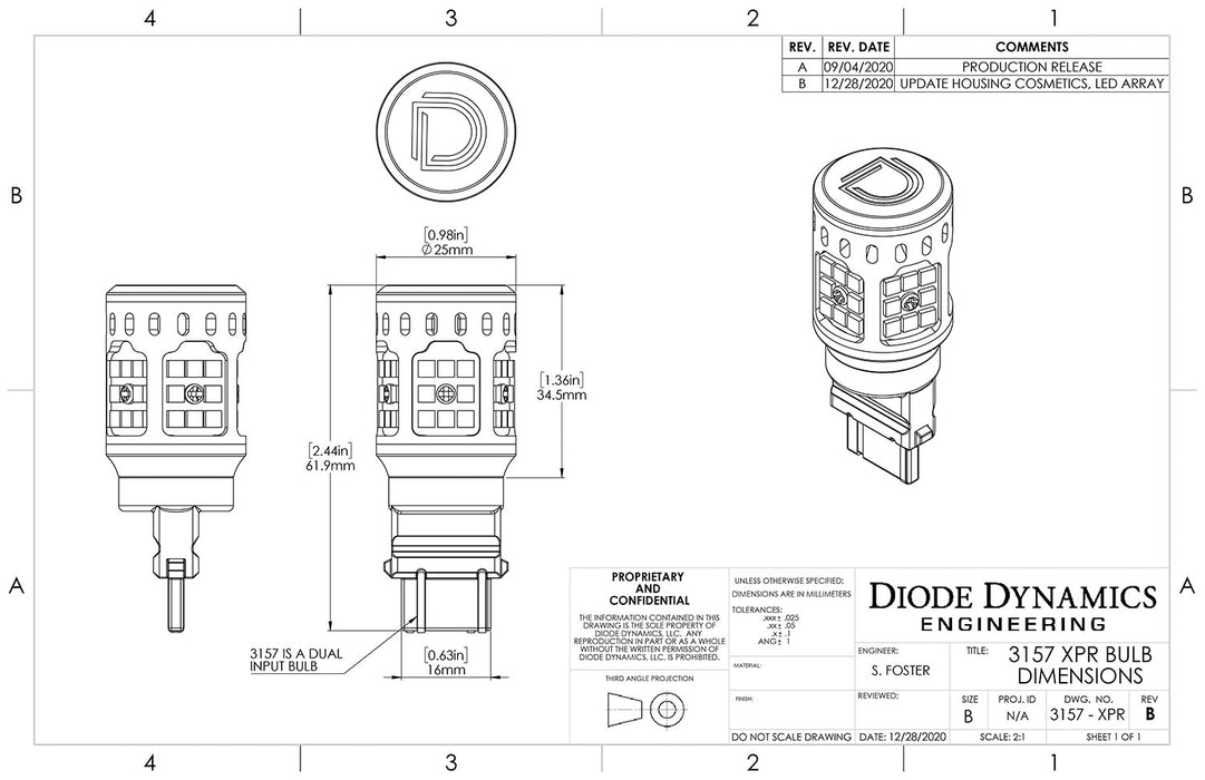 Diode Dynamics DD0378P 3157 XPR LED Bulb Cool White Pair Diode Dynamics - Truck Part Superstore