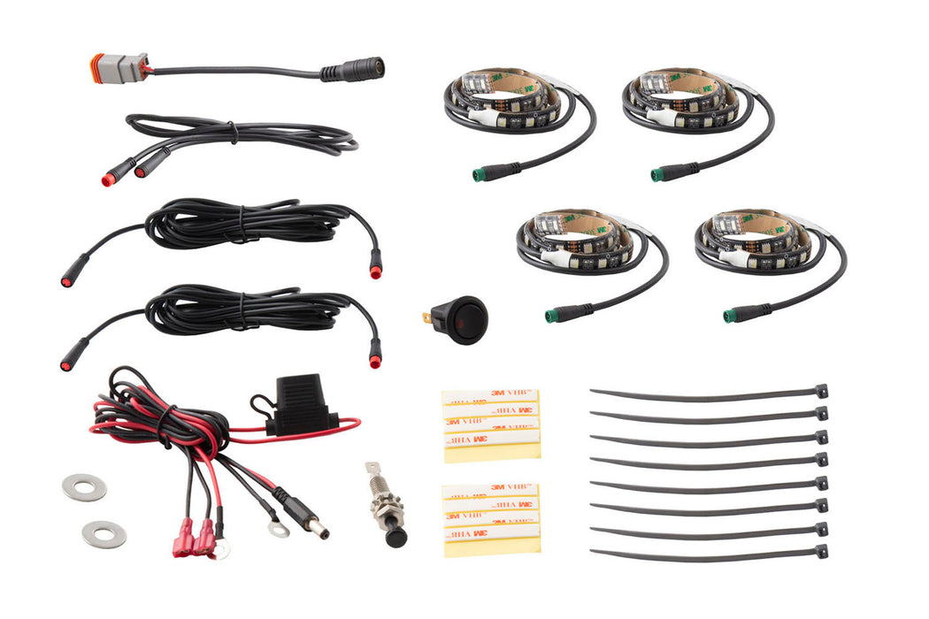 Diode Dynamics DD0444 RGBW Engine Bay Strip Kit 4pc Multicolor Diode Dynamics - Truck Part Superstore