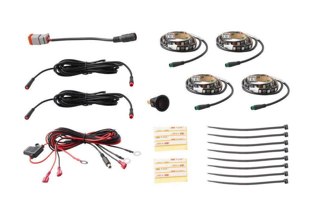 Diode Dynamics DD0445 RGBW Grille Strip Kit 4pc Multicolor Diode Dynamics - Truck Part Superstore