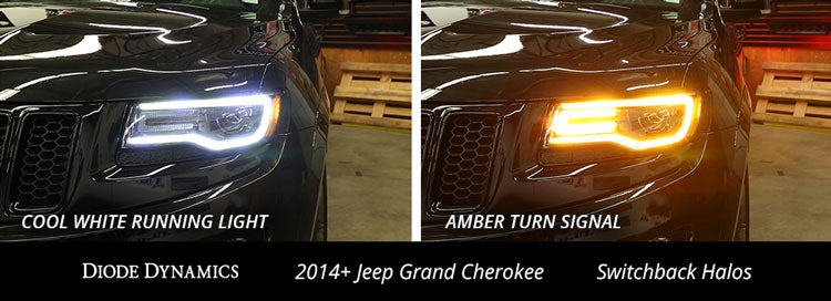Diode Dynamics DD2216 Switchback LED Halos for 2014-2021 Jeep Grand Cherokee - Truck Part Superstore