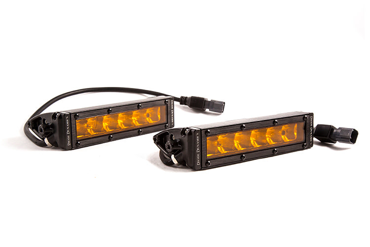 Diode Dynamics DD5036P 6 Inch LED Light Bar Single Row Straight SS6 Amber Driving Light Bar Pair Diode Dynamics - Truck Part Superstore