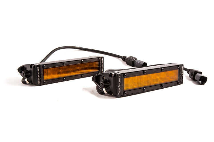 Diode Dynamics DD5044P 6 Inch LED Light Bar Single Row Straight SS6 Amber Wide Light Bar Pair Diode Dynamics - Truck Part Superstore