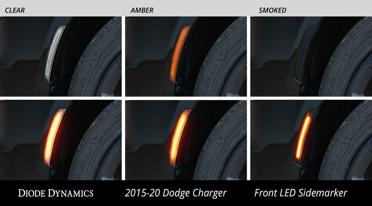 Diode Dynamics DD5112 LED Sidemarkers for 2015-2021 Dodge Charger, Smoked (set) - Truck Part Superstore