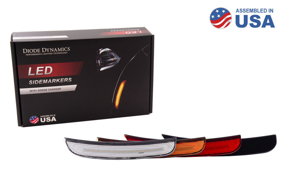 Diode Dynamics DD5112 LED Sidemarkers for 2015-2021 Dodge Charger, Smoked (set) - Truck Part Superstore