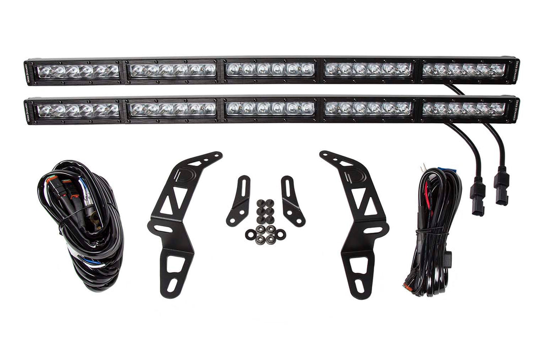 Diode Dynamics DD6083 SS30 Bumper Bracket Kit for 2018-2021 Jeep JL Wrangler/Gladiator, White Driving Dual - Truck Part Superstore