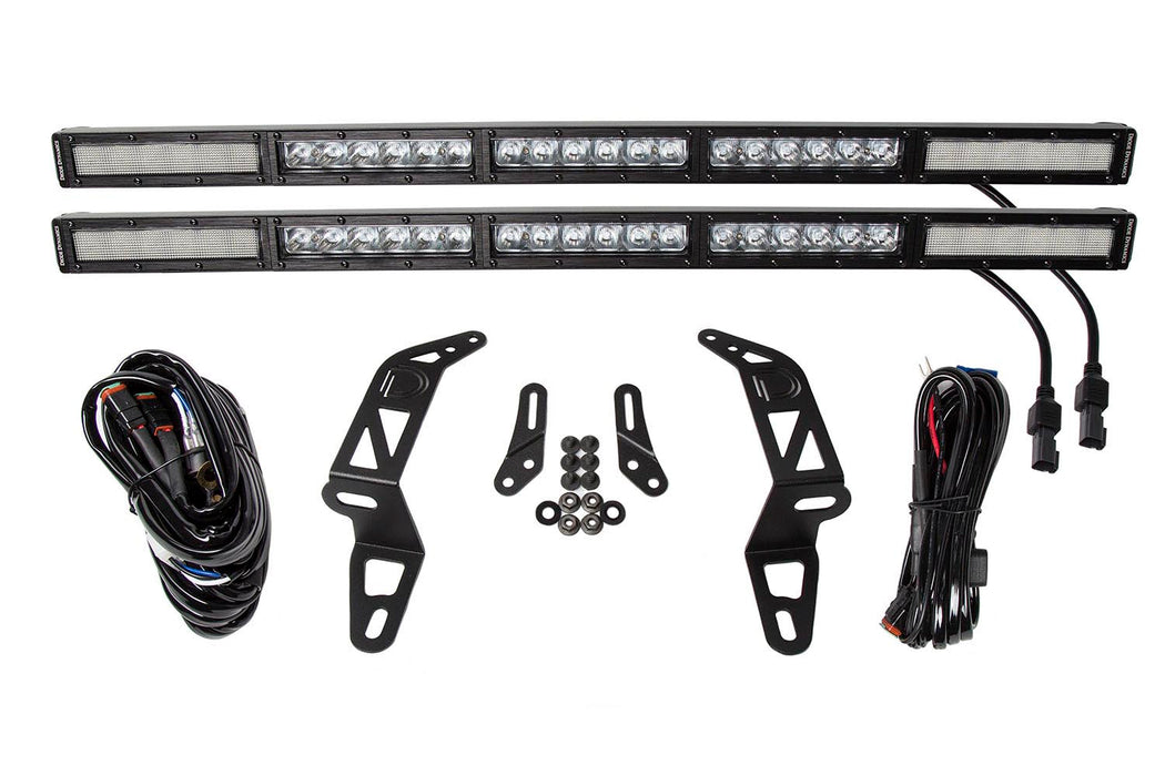 Diode Dynamics DD6085 SS30 Bumper Bracket Kit for 2018-2021 Jeep JL Wrangler/Gladiator, White Combo Dual - Truck Part Superstore