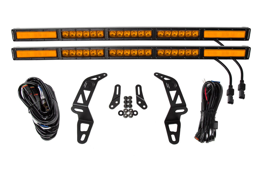 Diode Dynamics DD6088 SS30 Bumper Bracket Kit for 2018-2021 Jeep JL Wrangler/Gladiator, Amber Combo Dual - Truck Part Superstore