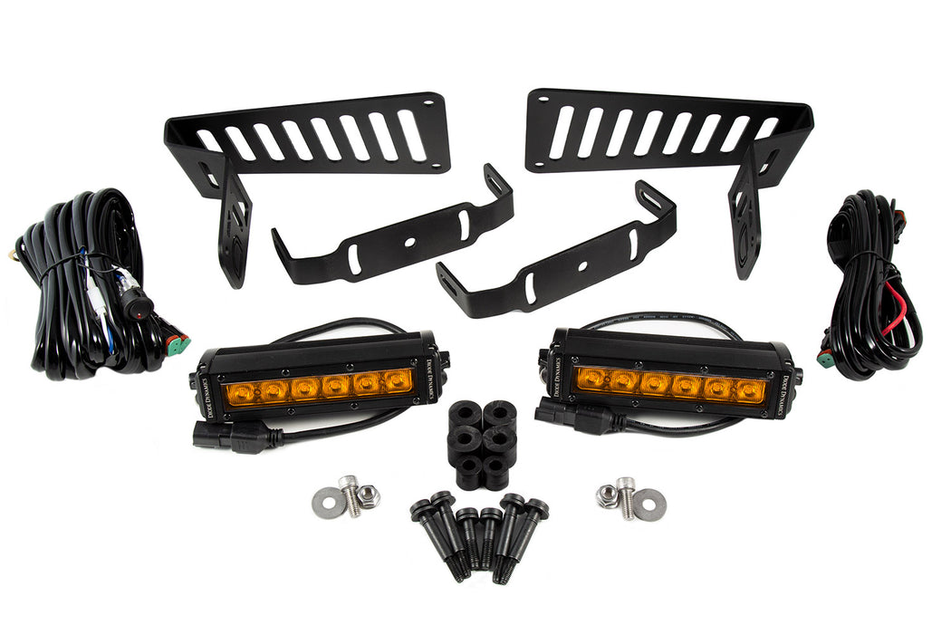 Diode Dynamics DD6094 SS6 Cowl LED Bracket Kit for 2018-2021 Jeep JL Wrangler/Gladiator, Amber Driving - Truck Part Superstore