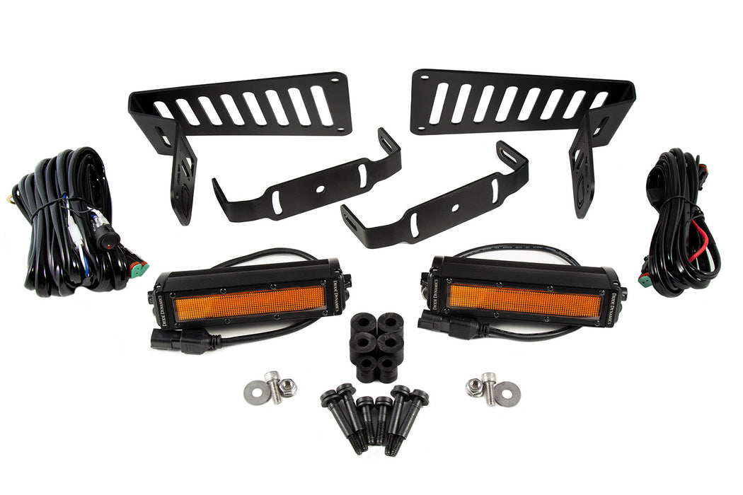 Diode Dynamics DD6095 SS6 Cowl LED Bracket Kit for 2018-2021 Jeep JL Wrangler/Gladiator, Amber Flood - Truck Part Superstore