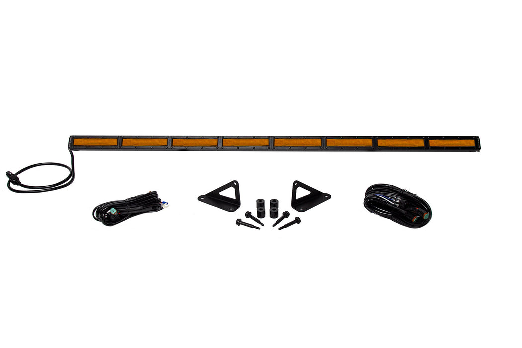 Diode Dynamics DD6108 SS50 Hood LED Light Bar Kit for 2018-2021 Jeep JL Wrangler/Gladiator, Amber Flood - Truck Part Superstore