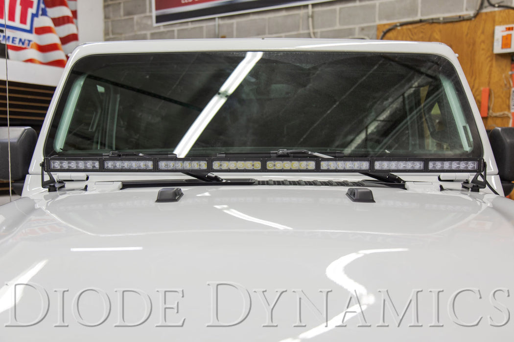 Diode Dynamics DD6108 SS50 Hood LED Light Bar Kit for 2018-2021 Jeep JL Wrangler/Gladiator, Amber Flood - Truck Part Superstore