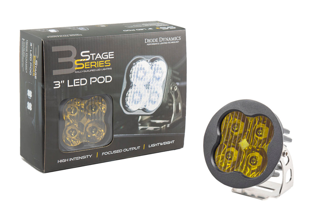 Diode Dynamics DD6140S Worklight SS3 Sport Yellow Driving Round Single Diode Dynamics - Truck Part Superstore