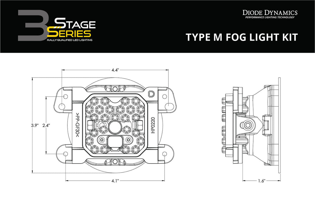 Diode Dynamics DD6197 Worklight SS3 Pro Type M Kit White SAE Fog Diode Dynamics - Truck Part Superstore