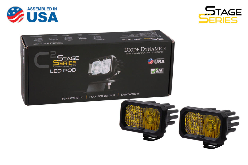 Diode Dynamics DD6404P Stage Series 2 Inch LED Pod, Pro Yellow Driving Standard ABL Pair - Truck Part Superstore