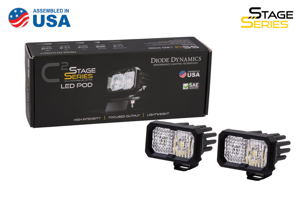 Diode Dynamics DD6421P Stage Series 2 Inch LED Pod, Pro White Spot Standard BBL Pair - Truck Part Superstore