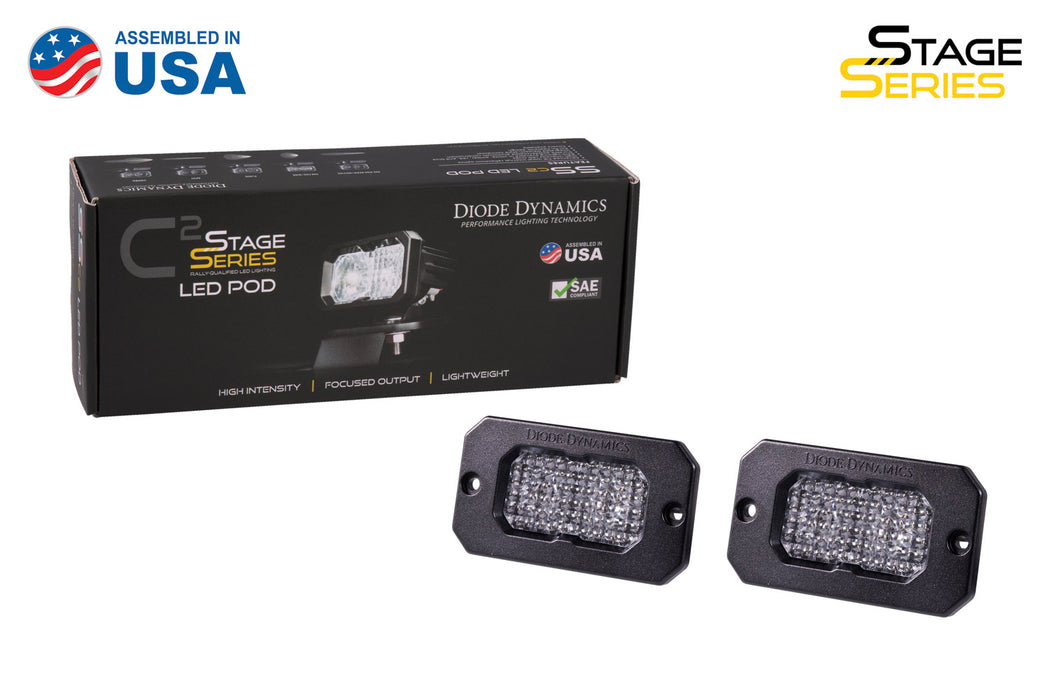 Diode Dynamics DD6424P Stage Series 2 Inch LED Pod, Sport White Fog Flush ABL Pair - Truck Part Superstore