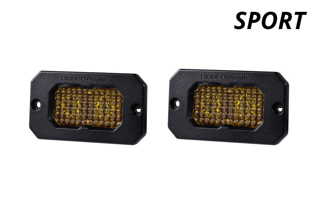Diode Dynamics DD6430P Stage Series 2 Inch LED Pod, Sport Yellow Flood Flush ABL Pair - Truck Part Superstore