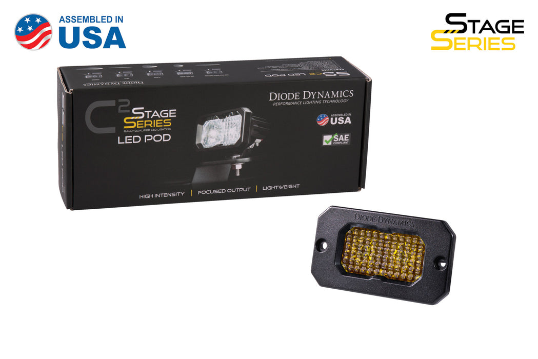 Diode Dynamics DD6430S Stage Series 2 Inch LED Pod, Sport Yellow Flood Flush ABL Each - Truck Part Superstore