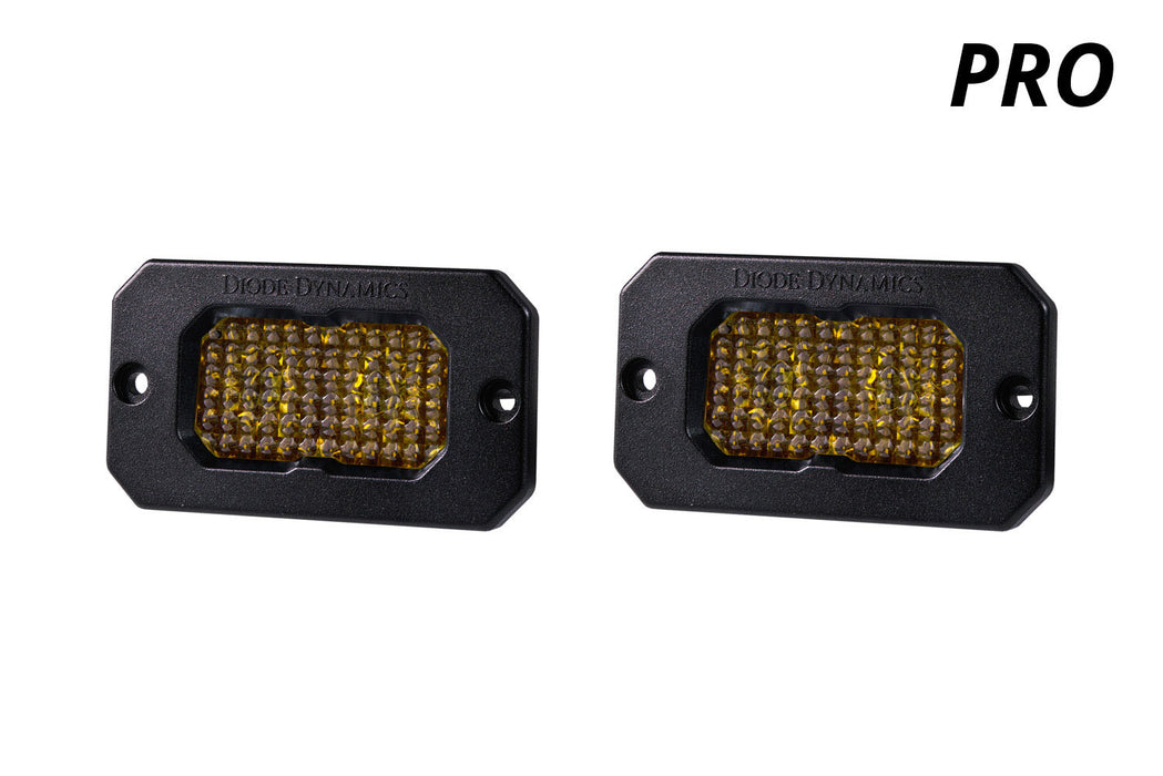 Diode Dynamics DD6438P Stage Series 2 Inch LED Pod, Pro Yellow Flood Flush ABL Pair - Truck Part Superstore